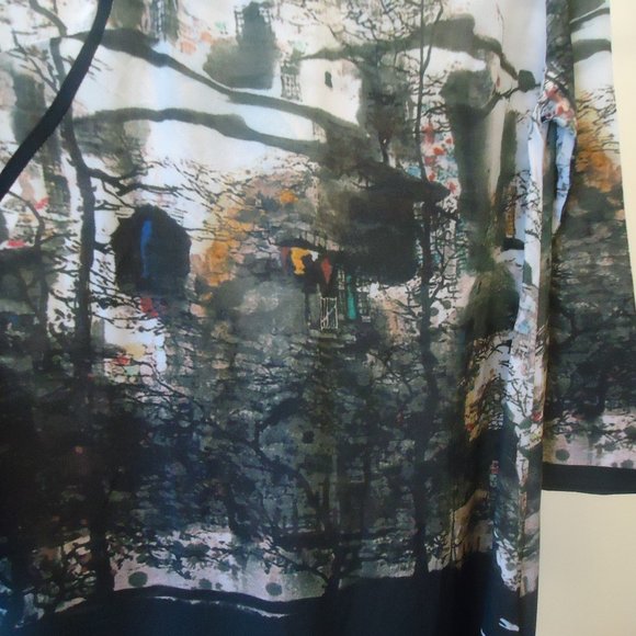 Hanhzhou Mulberry Silk Traditional Dress Art Smoke  Size L NWT's. - Picture 4 of 15